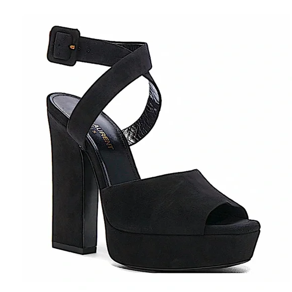 Saint Laurent Shoes Sandals Saint Laurent Platform Suede